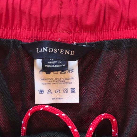 Land’s End Red Swim Trunks L 36-38 Lined - Picture 4 of 7